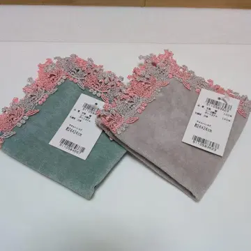 [ 설날 특가 ] 긴자와 레이스 손수건 로즈힙 로몬드 블루, 그레이 2장