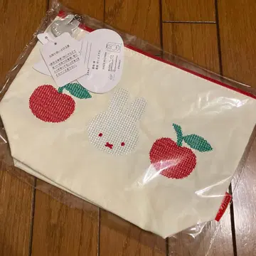 미피 zakkafesta 크로스 스티치 빅 파우치 사과