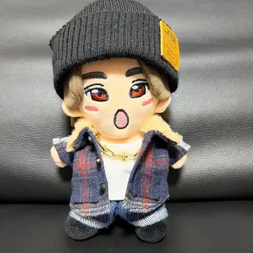 인형옷 체크 셔츠 보아 칼라 자켓 (네이비)