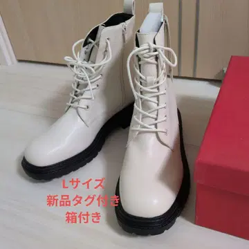 레이스업 부츠 earth 레이스업 부츠 아이보리 화이트