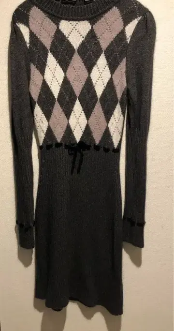herlipto Moor Argyle Ribbon Knit Dress