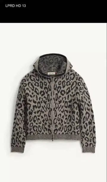 zara 레오파드 짧은 기장 니트 후드티