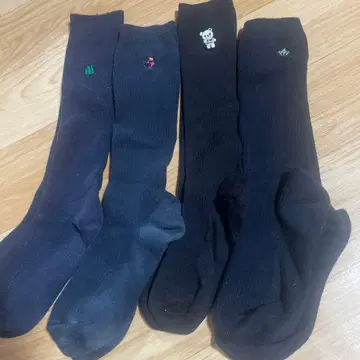 네이비와 블랙 스쿨 삭스 12족 세트