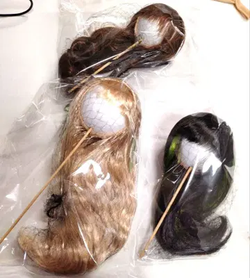 가발 세트 3색 커스텀 인형용 8~9인치