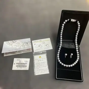 관혼상제용 목걸이 귀찌 세트 그레이