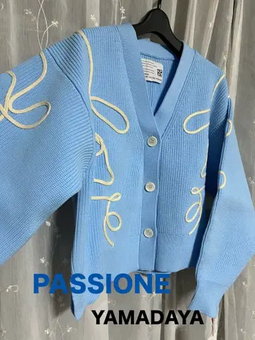 [ 새상품 ] YAMADAYA PASSIONE 블루 리본 로프 가디건