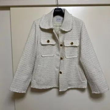 미사용 새상품! 49,000 soclose 여성용 화이트 트위드 자켓
