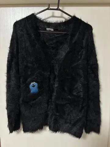 순순 x GU 오버 사이즈 가디건 퍼펫순순 블랙 M