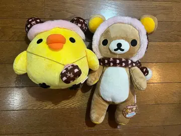 리락쿠마 키이로이토리 모노그램 패턴 봉제 인형 세븐일레븐 한정판