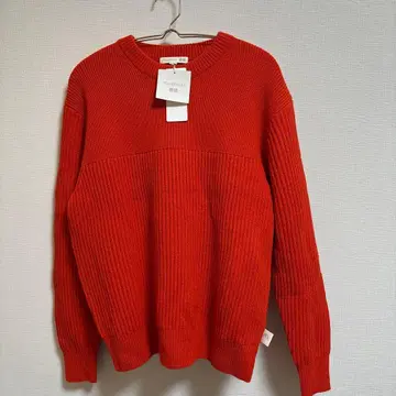 UNIQLO JWAnderson 리브 크루넥 스웨터 오렌지