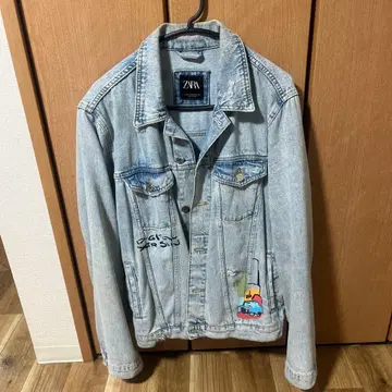 ZARA 데님 자켓 그래픽 프린트
