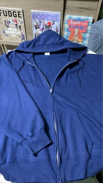 Hanes Ultimate Cotton 네이비 XL 남성용 지퍼 후드티