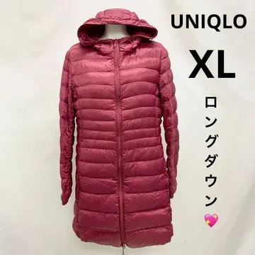 UNIQLO 유니클로 롱 다운 코트 핑크 XL