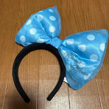 디즈니 머리띠 미니 마우스 도트 머리띠 새상품급 리본 머리띠