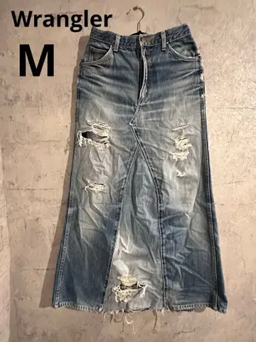 Wrangler 데미지 가공 롱 스커트 빈티지