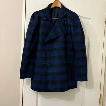 체크 피 코트 빈티지 구제 의류