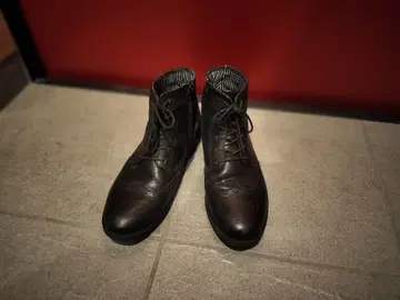 [ USED ] 레이스업 부츠 블랙 윙팁 디자인