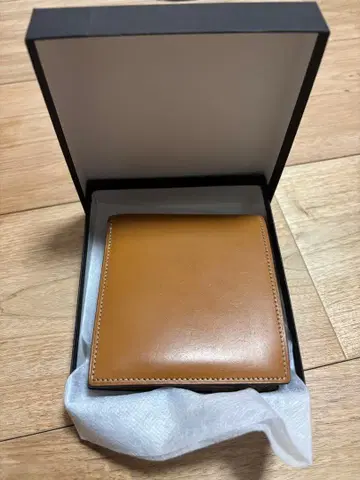 만소 브라이들 가죽 이단 접이식 지갑 박스형 카멜