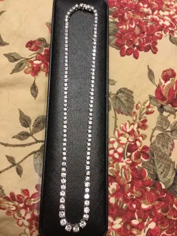 실버 테니스 목걸이 길이 약 43cm