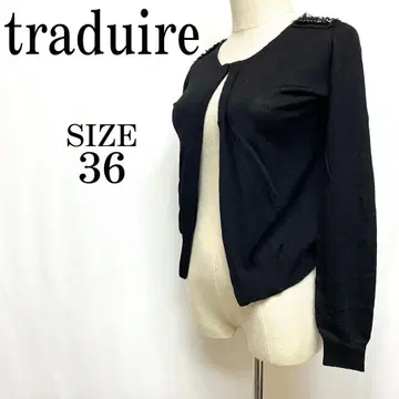 traduire 가디건 어른스러운 울 혼방 비즈 장식