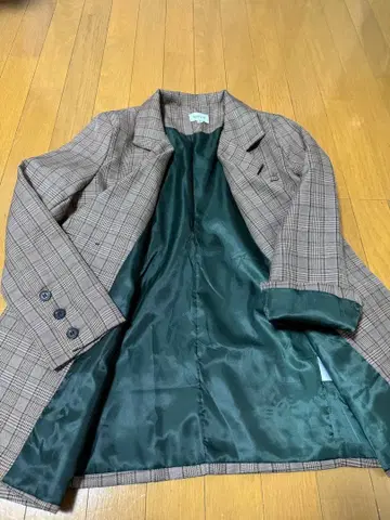 emi 체크 무늬 더블 브레스트 자켓 M