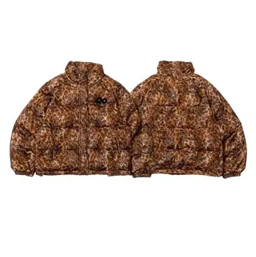 레오파드 무늬 다운 자켓