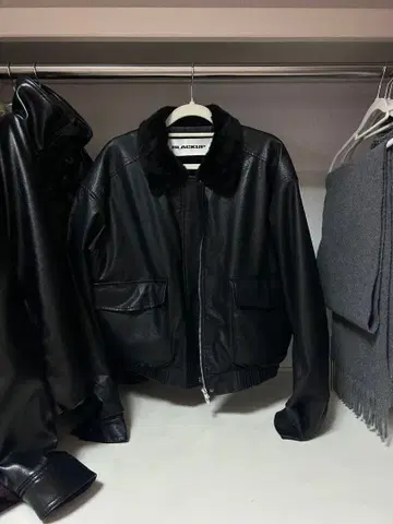 BLACKUP 퍼 가죽 자켓