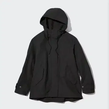 유니클로 코튼 블렌드 후드티 블랙