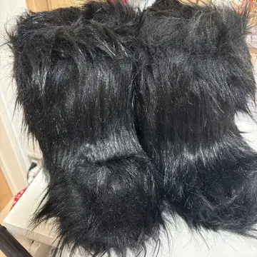 블랙 퍼 어그 부츠