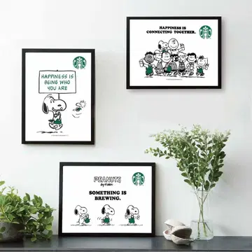 스누피 x 스벅 3종 세트 패턴 A4 사이즈 포스터 가격 인하 가능