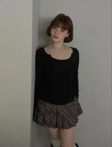 ANDMARY Lala shirring ribbon tops black