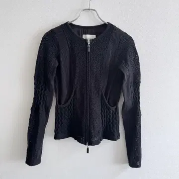 특가 PUBLIC TOKYO 코튼 레이스 가디건 24ss 블랙