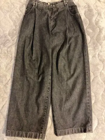 네온사인 NEON SIGN 와이드 데님 슬랙스