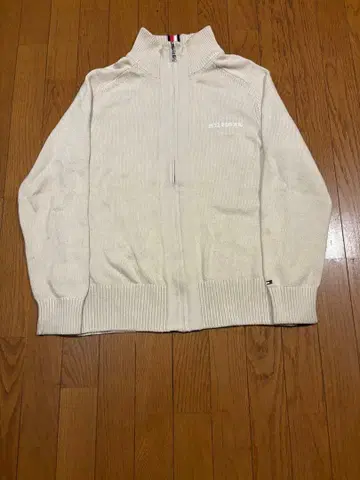 TOMMY HILFIGER 화이트 집업 니트 M