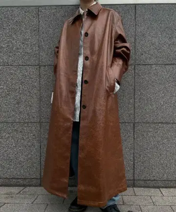 아메리빈티지 크러쉬 인조 가죽 코트 2023 A/W