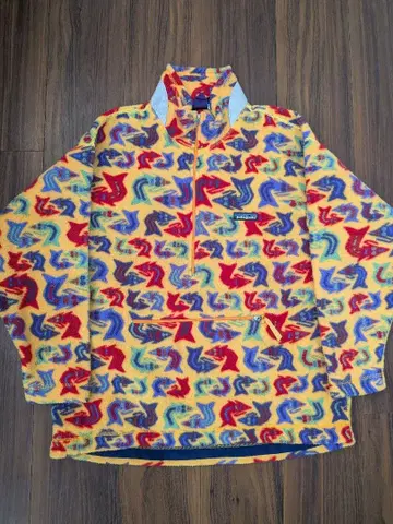 90s USA제 파타고니아 신틸라 피쉬 패턴 플리스 키즈 14