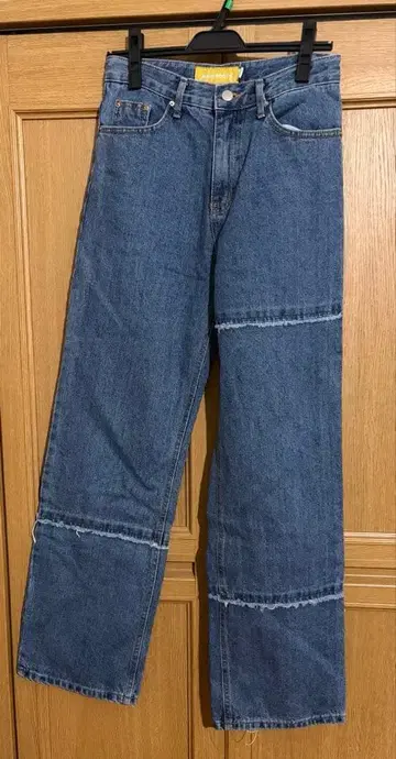 MAINBOOTH 패치워크 데님 와이드 레그