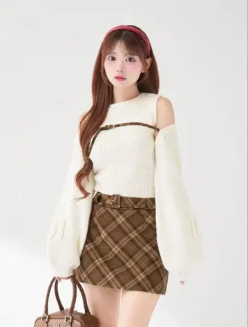 Darich 도킹 미들 허리 니트 미니 원피스