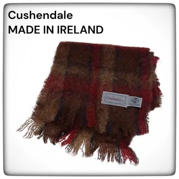 Cushendale 체크 무늬 모헤어 머플러 아일랜드 제조