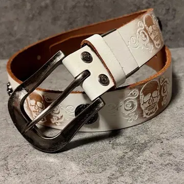 archive y2k 스컬 벨트 화이트 크로스 시크 스타일 그런지