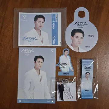 세븐틴 NEW 민규 스트로우 택 플래그 아크릴 키링 스티커 캔 라벨