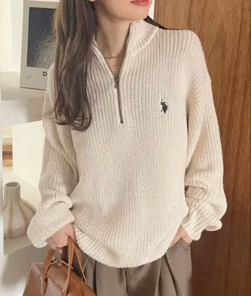U.S. POLO ASSN. 하프 지퍼 니트