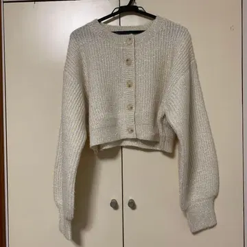 아이보리 니트 가디건 택 포함 미사용 새상품