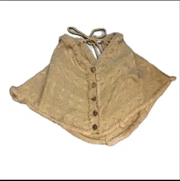 베이지 케이블 짜임 판초 d.i.a