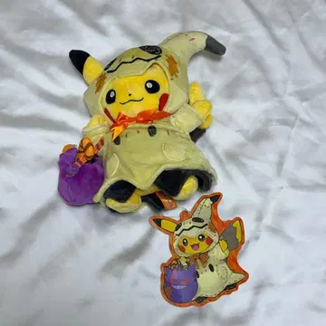 택 포함 포켓몬 센터 한정판 할로윈 미미큐 분장 피카츄 봉제 인형