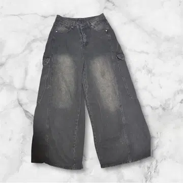 black Wide pants 워시 가공 노브랜드 제품