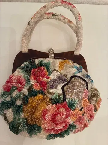 꽃무늬 비즈 자수 일본 의류용 백