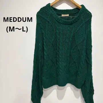 새상품급 MEDDUM(메듀움) 그린 케이블 니트 스웨터[M~L]