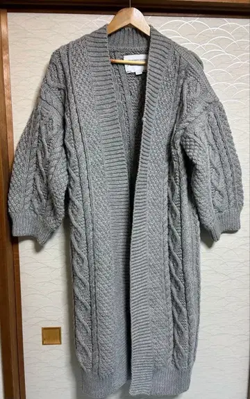 I love Mr. Mittens 케이블 니트 롱 코트