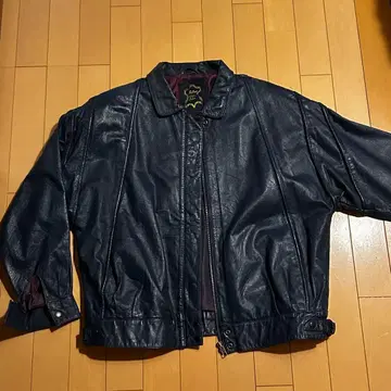 Adler 천연 가죽 네이비 싱글 라이더 자켓